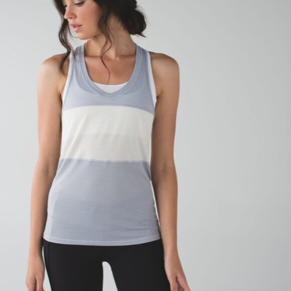 Lululemon Pedal To The Medal Singlet Tank Top Silver Fox / Angel Wing - Picture 1 of 12